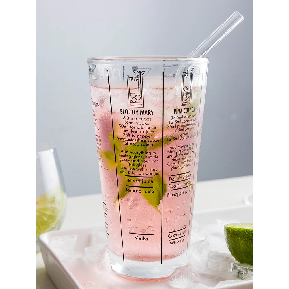 1 шт. барное вино стеклянная смесь мастер прозрачная шкала коктейль 400 мл