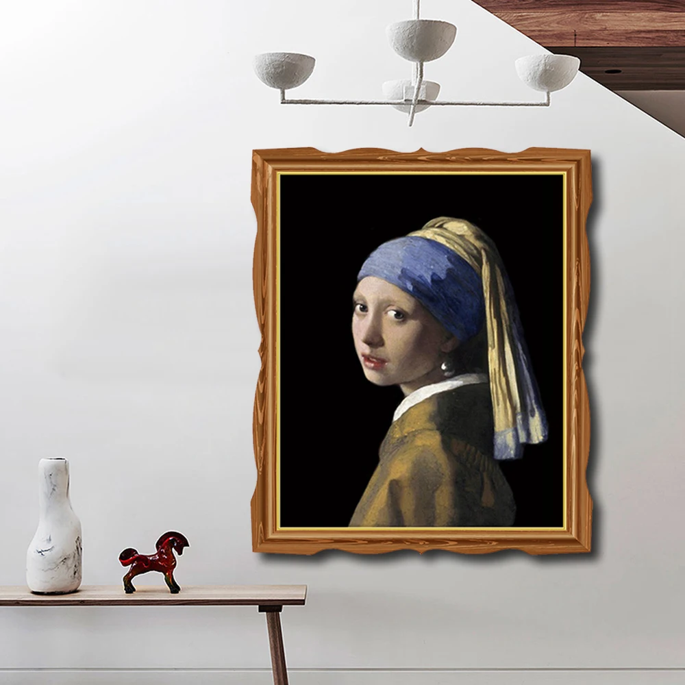 Девушка с жемчужным постером печатает художественный холст живопись