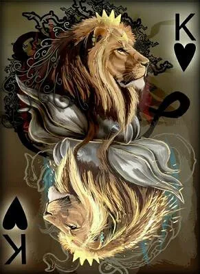 

Spades K Animal Lion Personality Canvas Painting Mural Poster Family Interior Room Bedroom Wall Decoration Art No Frame