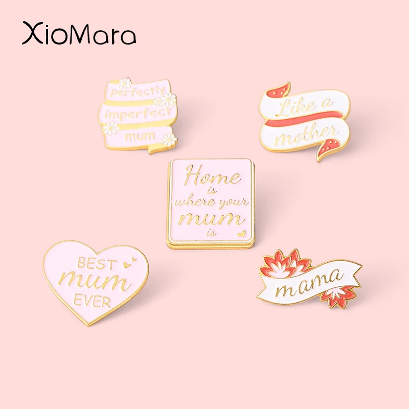 

Best Mum Ever Enamel Pin Brooches Perfectly Like A Mum Home Badge Bag Clothes Lapel Pin Jewelry Gift For Mother'S Day Wholesale