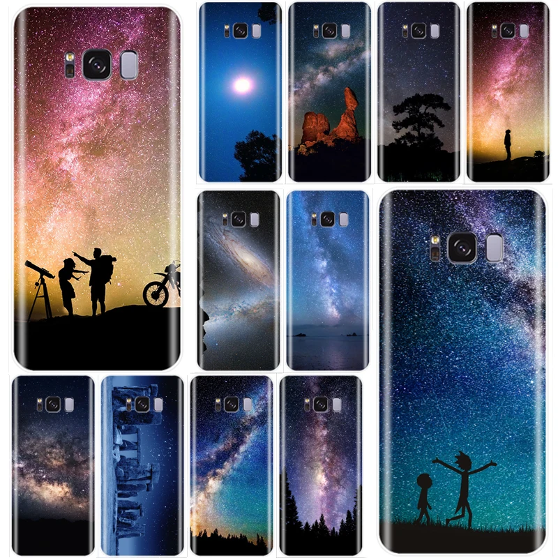 Космос ночное небо Луна Млечного Пути крышка чехол для телефона из мягкого