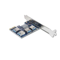 used pci express riser card 1x to 16x 1 to 4 usb 3 0 slot multiplier hub adapter for bitcoin mining miner btc devices