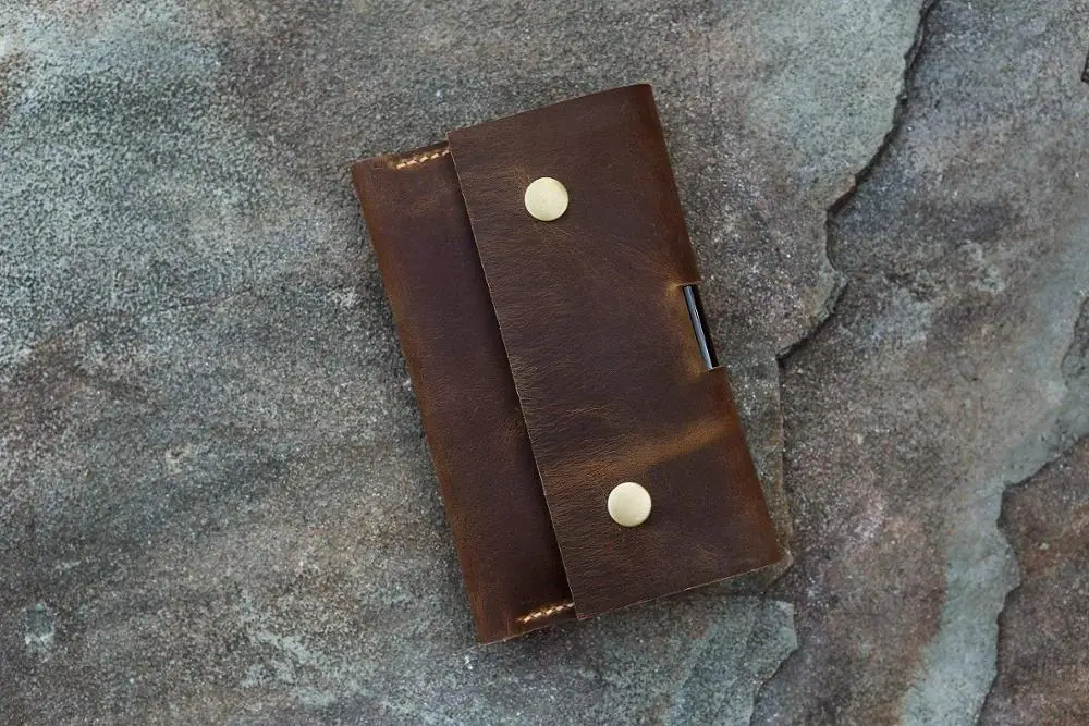 Кожаный кошелек для путешествий кожаный ноутбука карманных заметок чехол