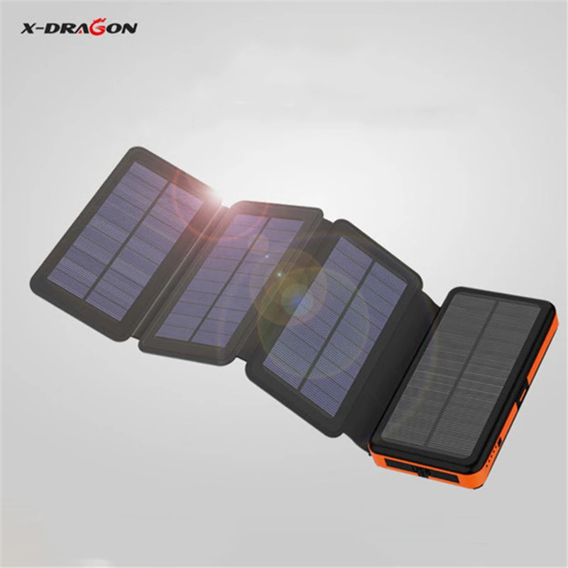 X DRAGON Водонепроницаемый складное солнечное Мощность банк 25000mAh на открытом