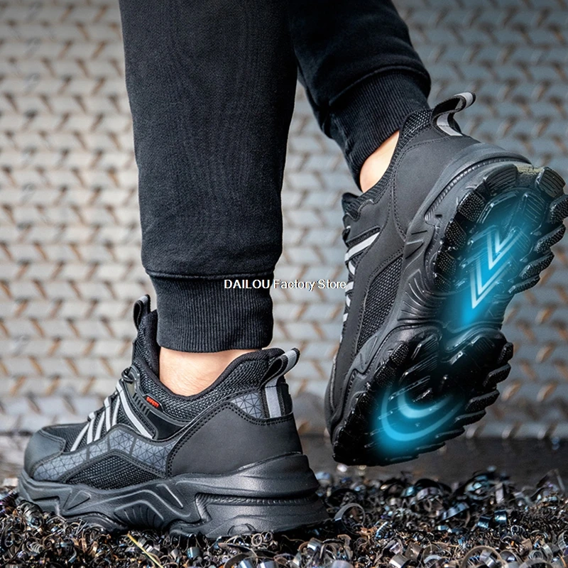 Новые защитные ботинки для мужчин неразрушаемые Рабочая обувь против ударов и