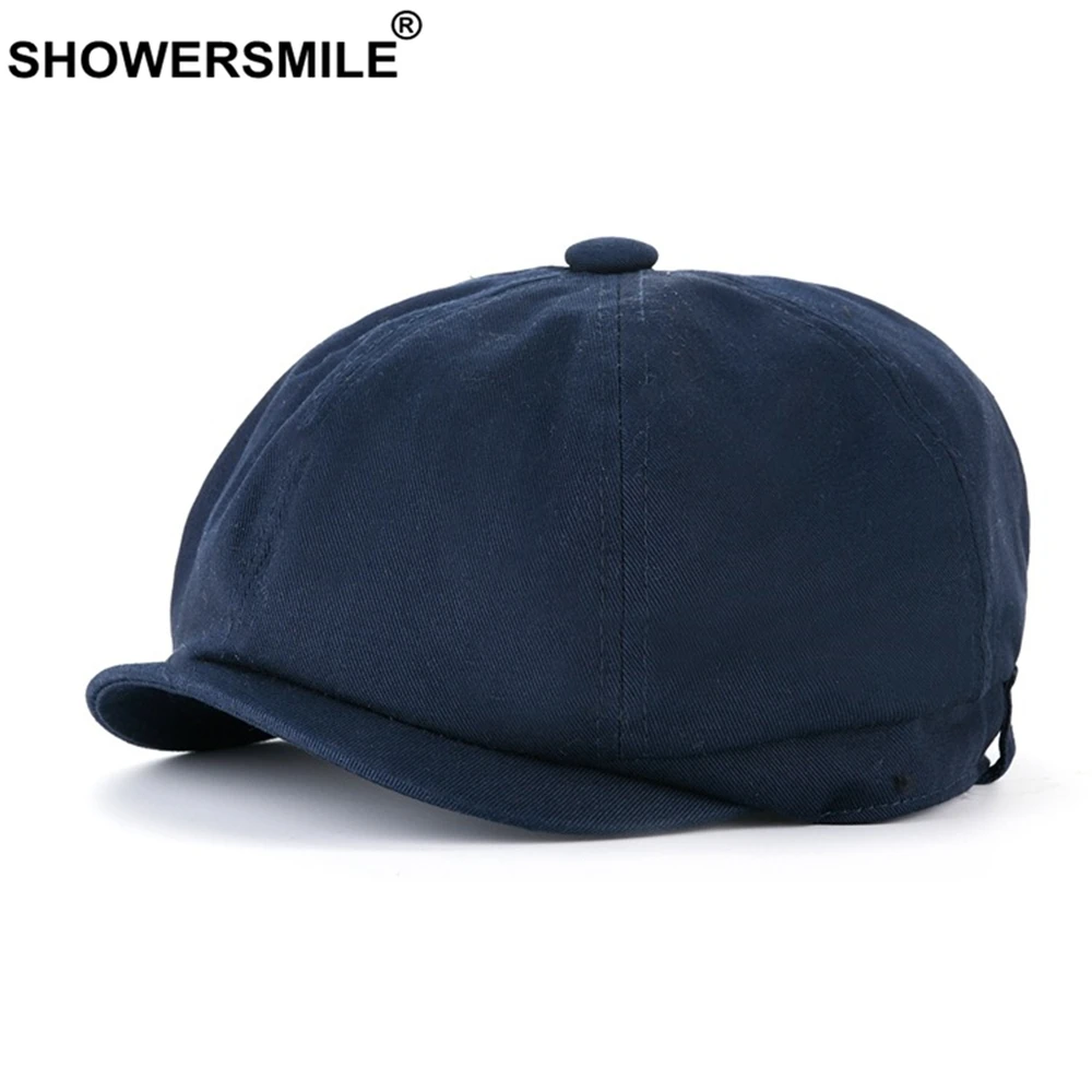 Кепка газетчик SHOWERSMILE белая унисекс хлопковая восьмиугольная кепка в британском