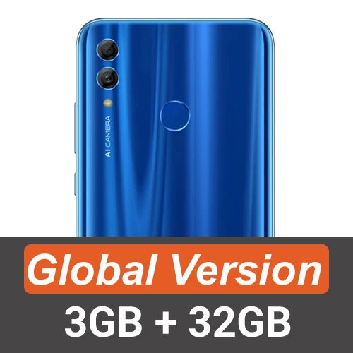 Honor 10 Lite глобальная версия мобильного телефона 6,2 дюймов 3400 мАч Android 9 24MP камера смартфон с Google Play OTA обновление - Цвет: 3GB 32GB Blue