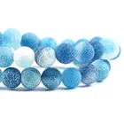 Натуральный камень светло-голубой Мороз треснутые Агатовые Бусины сон огонь Дракон вены 4 6 8 10 12 мм круглые свободные бусины для изготовления браслетов