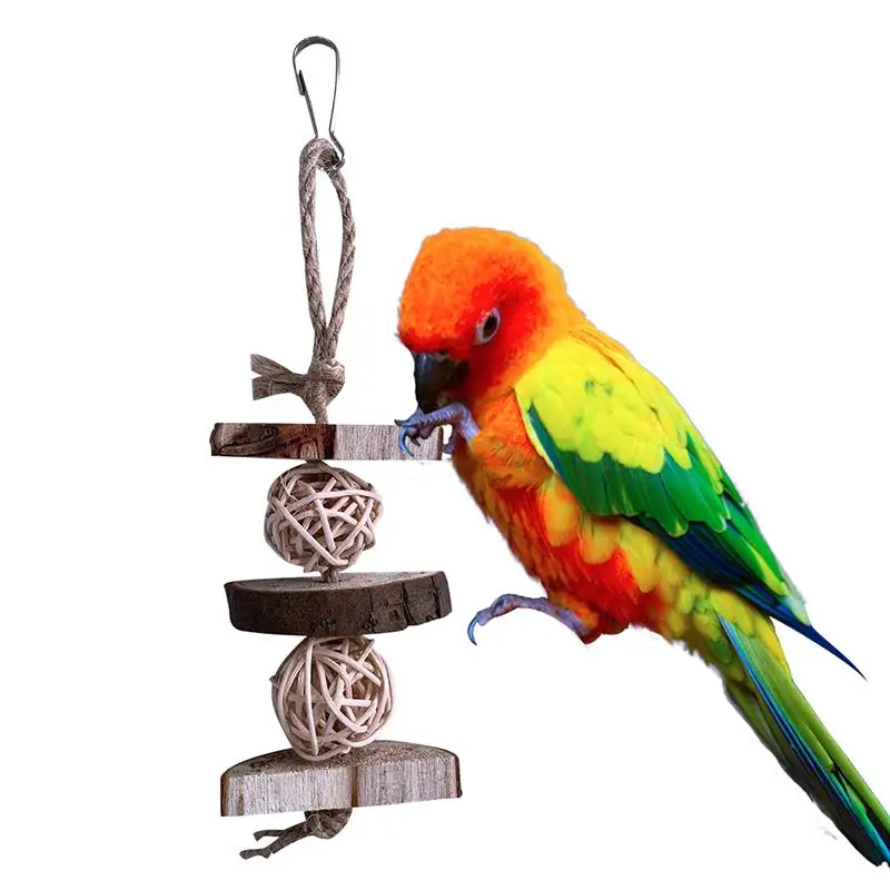 

1 шт. попугай жевательная игрушка Плетеный абажур из натурального дерева блок Укус игрушка клетка для птиц подвесная игрушка жевать игрушка для домашних животных Птица сувениры разные цвета