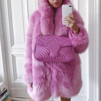 winter warm white faux fur coat women long sleeve pink luxury elegant fluffy fake rabbit fur blazers outfits fashion streetwear