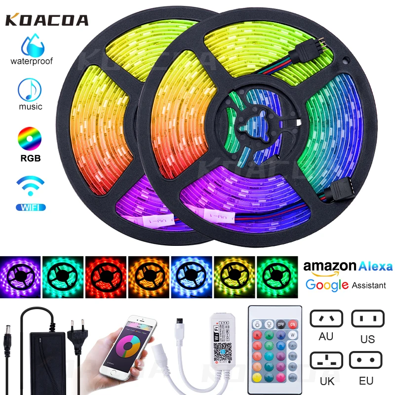 Светодиодная лента RGB 5050 для украшения дома гибкая Водонепроницаемая ИК-полоска