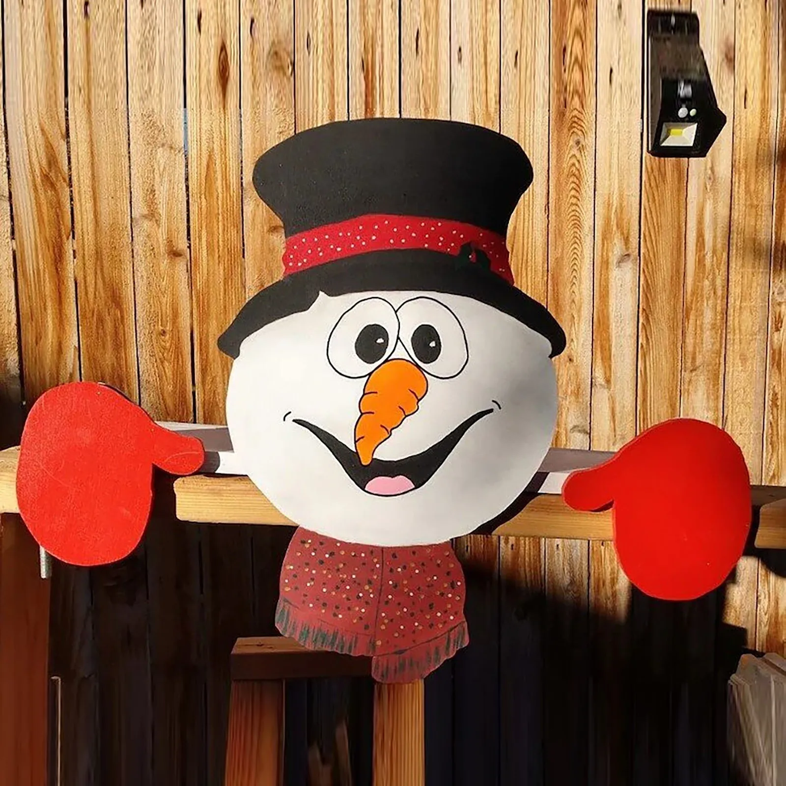 Рождественский снеговик забор украшение для глаз уличное праздничное