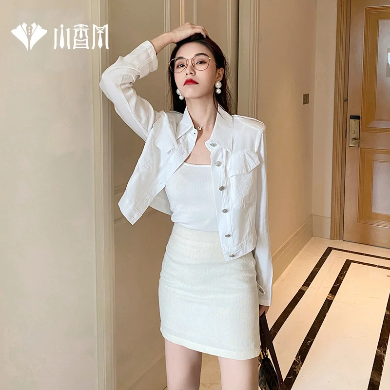 

Белая женская рубашка Xiaoxiangfeng на весну или осень, повседневный топ в Корейском стиле