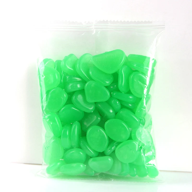 Dark green 50 шт./компл. Аквариум Украшение светится в темноте камень аквариум аксессуары искусственная светящаяся галька камень дорожки Декор - Цвет: Dark green