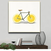 modern minimalist lemon bicycle decorative paintingwall art nautical coastal poster pictures for living room decor