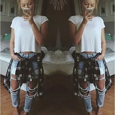 

Womens Lady Skinny Faded Ripped Casual Slim Fit Cool Denim Cotton Jeans Skinny Faded Ripped Casual Slim Fit Cool Denim Jeans