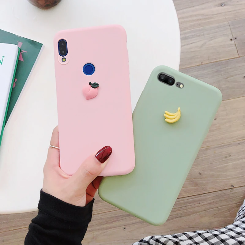 

cute matte 3D fruit case for huawei honor 20 pro 20i 10i view 20 note 10 9 lite play lovely silicone soft back cover capa fundas