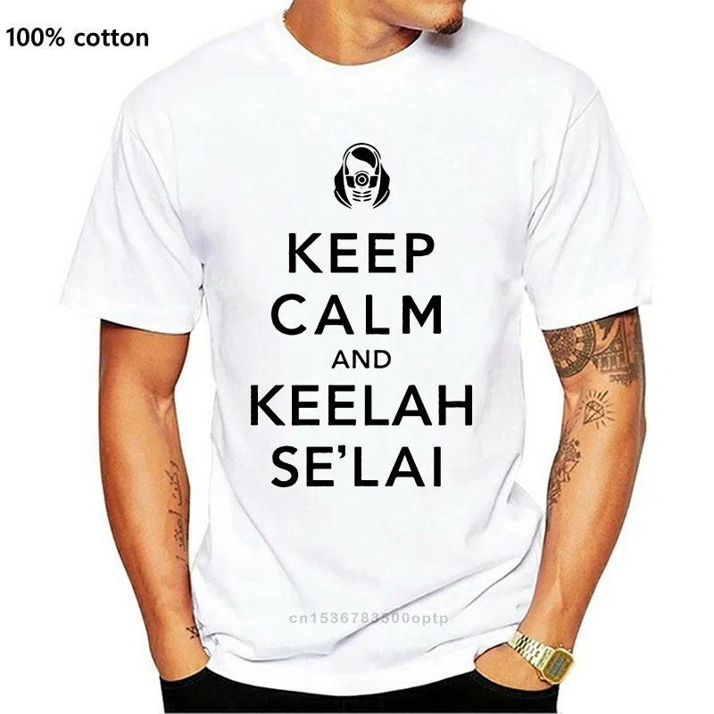 

New Keep Calm and keelah selai Mass Effect t-shirt Top Lycra Cotton T Shirt