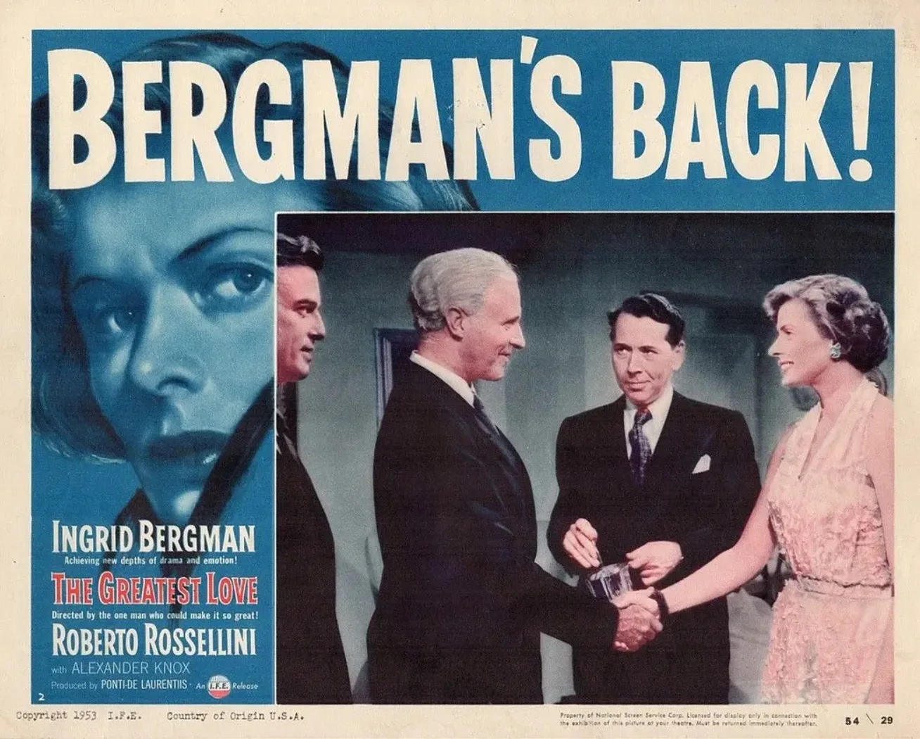 Самая большая любовь Роберто росселлини Италия фильм декоративный постер