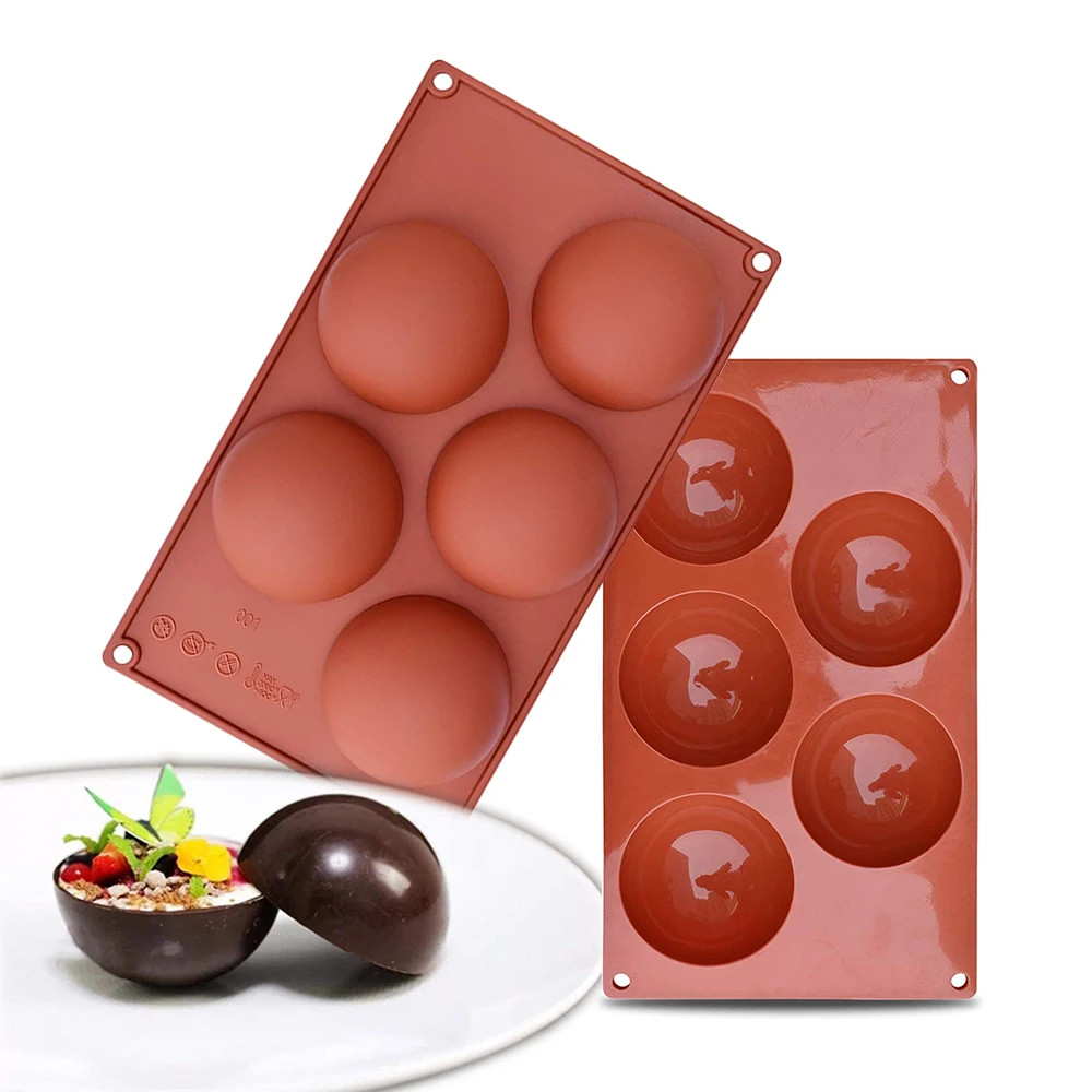 

Cake Mold Bakeware Silicone Non-Stick 3D Half Sphere Pudding Jelly Chocolate Fondant Soap Brown Pastry Tools Kitchen accessories