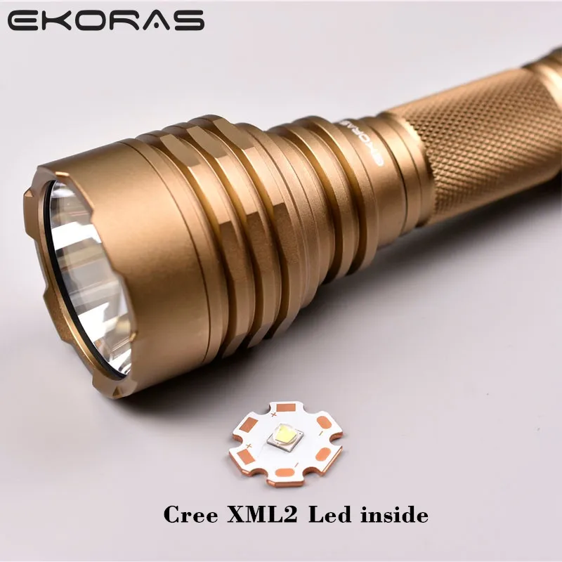 Фонарик светодиодная вспышка Ekoras 18650 Cree XML2 высокой мощности лм мощный яркий