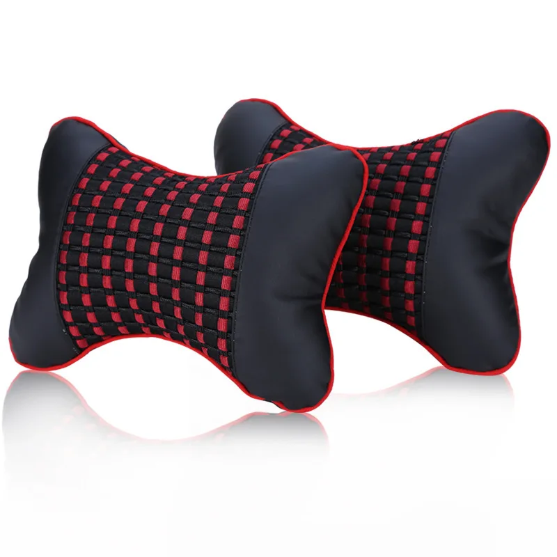 

Автомобильные подушки для шеи, поддержка головы из ПВХ кожи, защита черного, красного цвета, универсальная подушка для спинки подголовника, ...