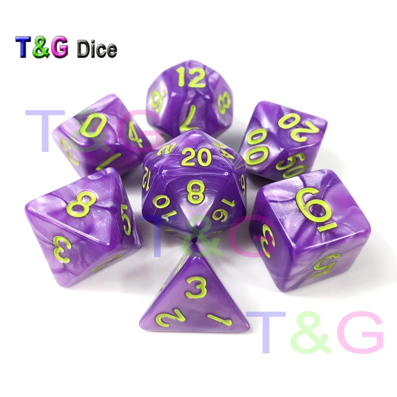 Переносные игральные кубики D & с эффект мраморной поверхности D4 D6 D8 D10 % D12 D20 3