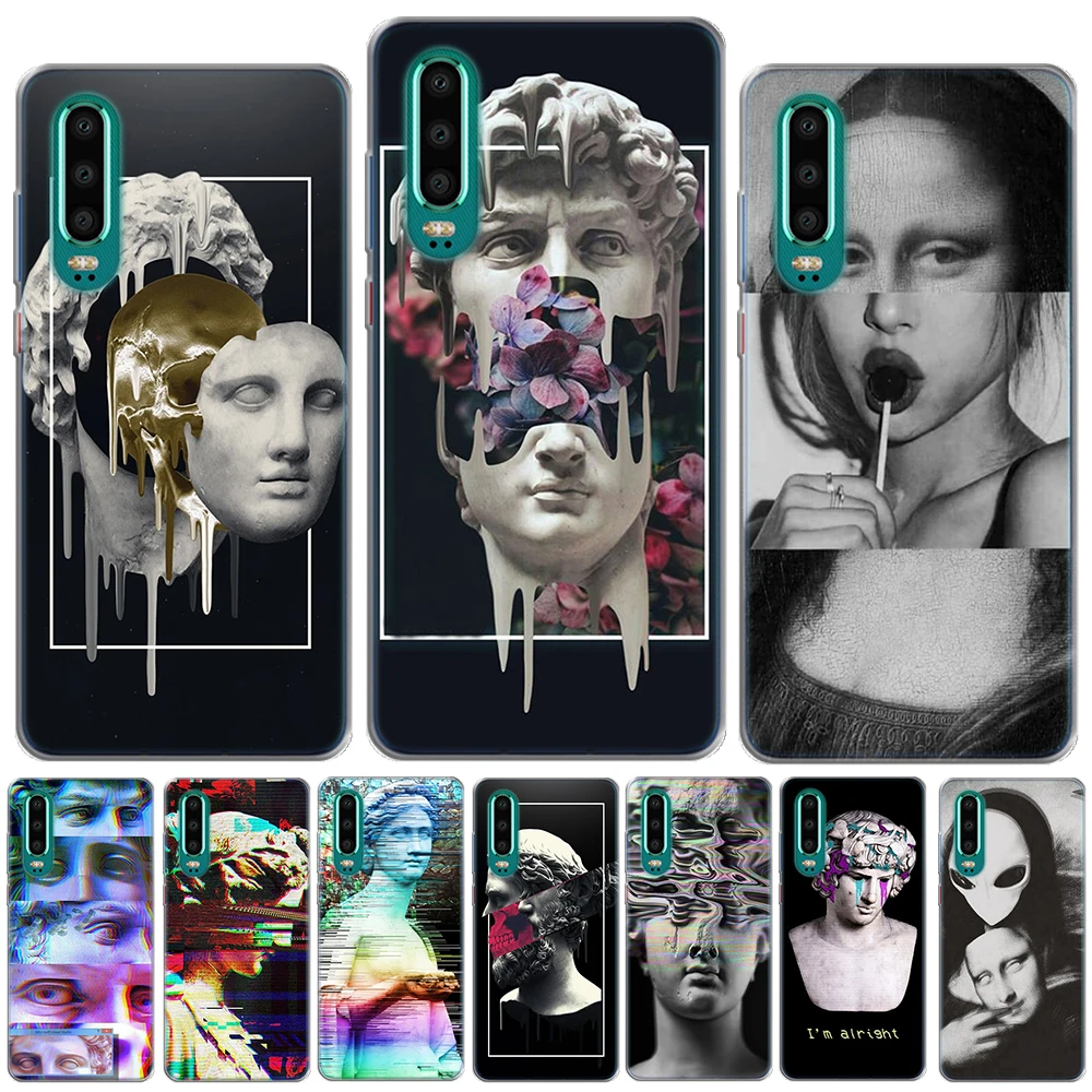 Винтаж David Графический мягкая термополиуретановая крышка чехол для Coque huawei P30 Lite