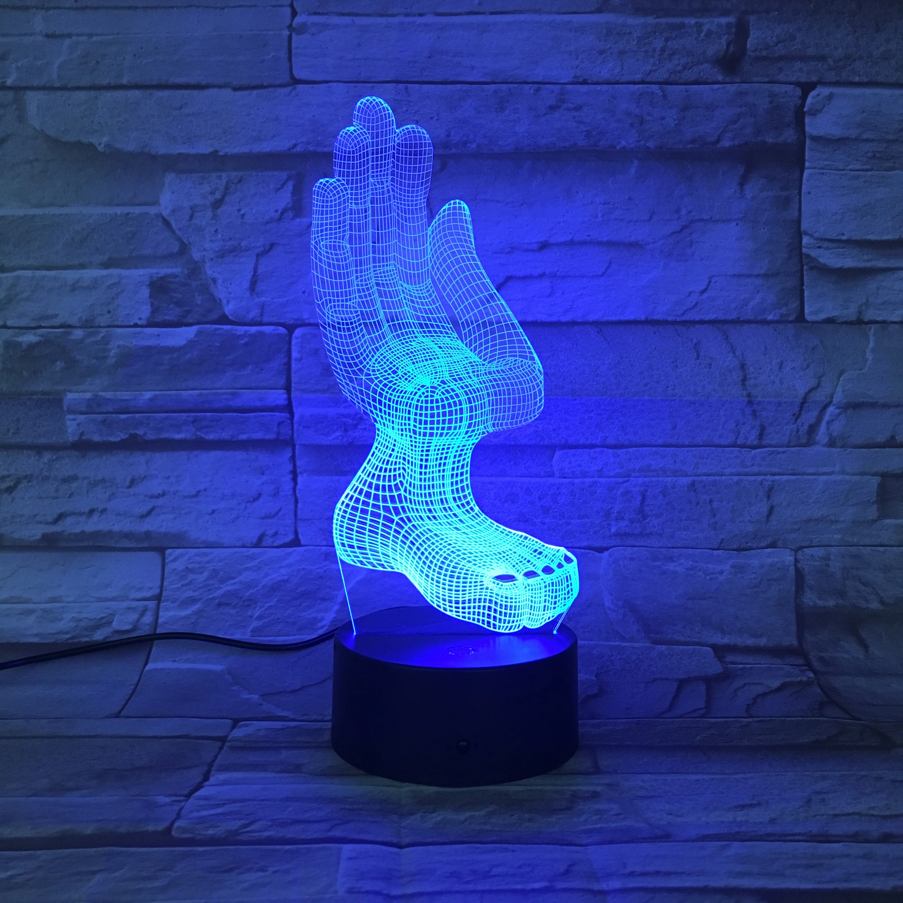 Креативная 3D Светодиодная лампа ручная и ножная модель акрилосветодиодный