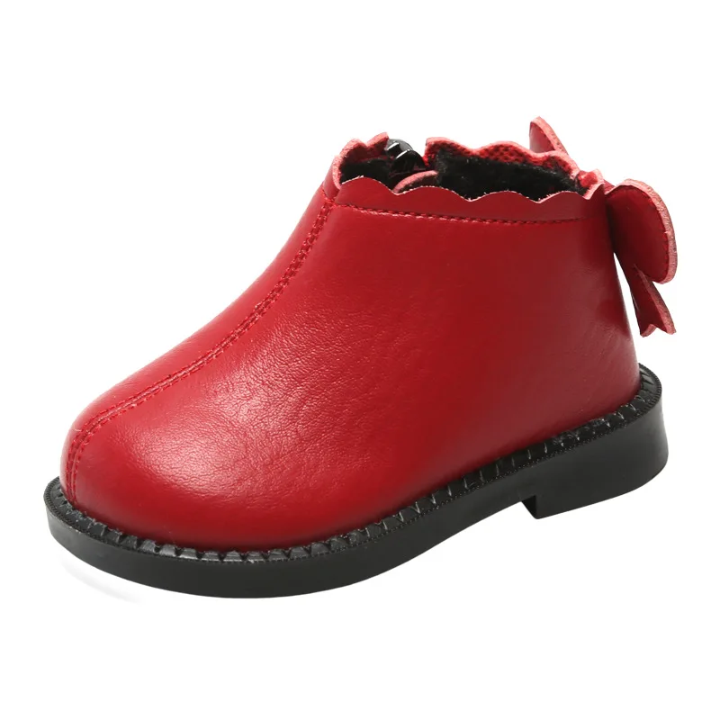 

Winter 1-3 Years Old Baby Girls Red Shoes Princess Fashion Boots Soft Bottom Non-slip Children's Shoes Baby Boots