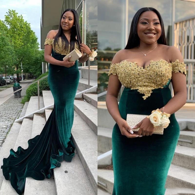 2020 элегантные африканские платья русалки для выпускного вечера черное платье с