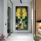 Картина на холсте с изображением лося, Постер и печать, настенные картины с изображением оленей для гостиной, декоративная картина квадратной формы с вешалкой 6-17