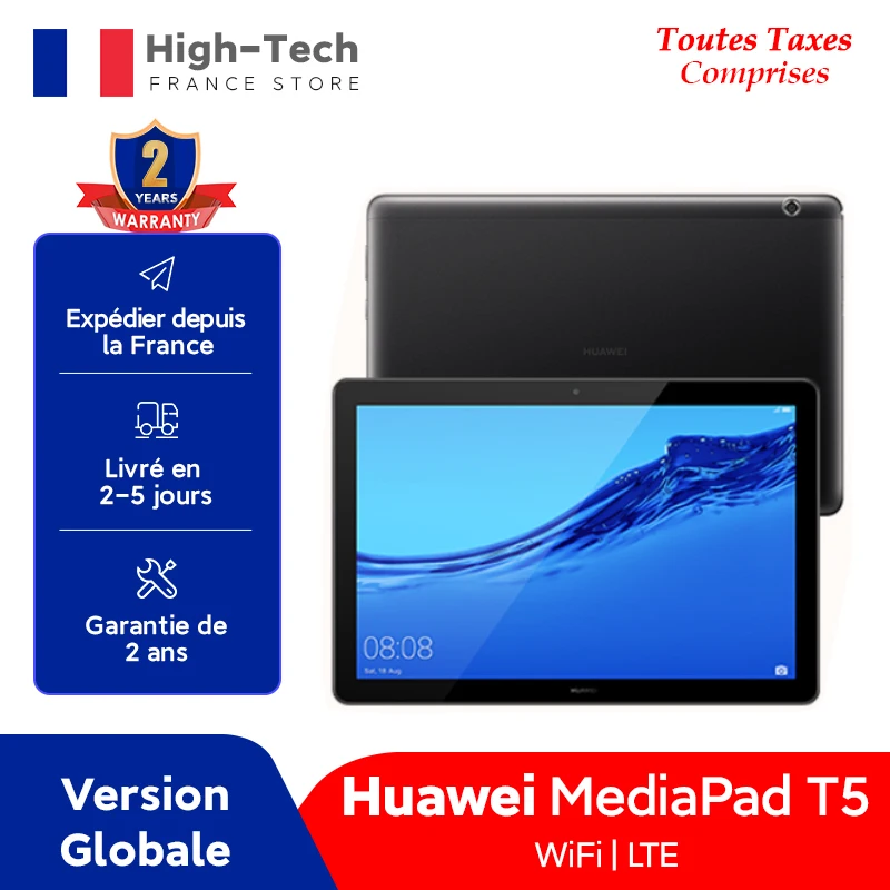 Huawei MediaPad T5 2GB 32GB Планшет Глобальная версия ПК 10.1" 1080p Full HD 5100 мАч Поддержка microSD-карты Двойные динамики Android 8.0