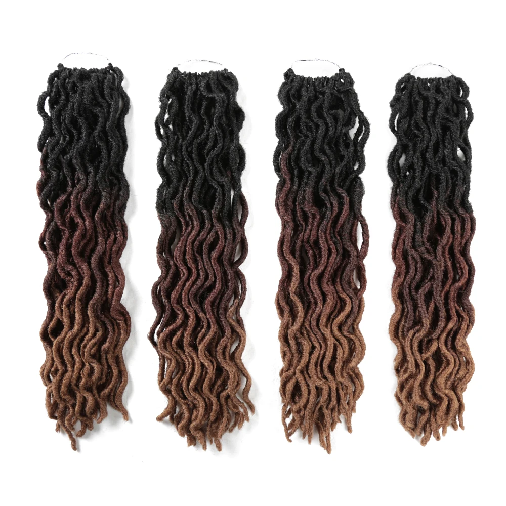 18 дюймов накладные волосы на крючке богиня Faux Locs Curly крючках косички мягкие