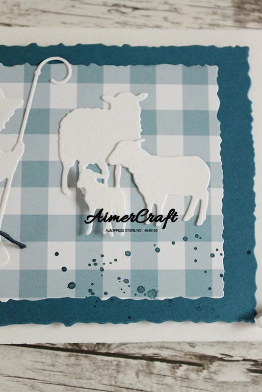 Металлические Вырубные штампы в виде рождественской овчарки зеркальные для