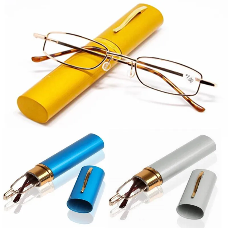 

+1.00~+4.00 Olders Unisex Anti-fatigue Resin Lens Comfortable With Tube Case HD Reading Glasses Presbyopia Eyewear