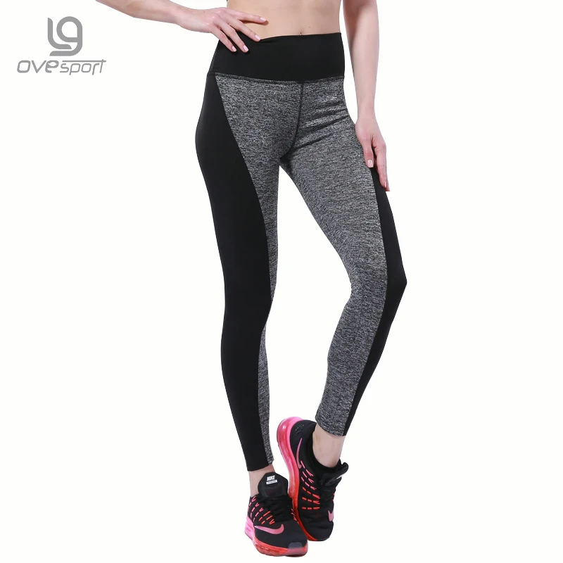 Плюс Размер Черный / Серый Женская одежда Леггинсы Тренировка Брюки Высокие