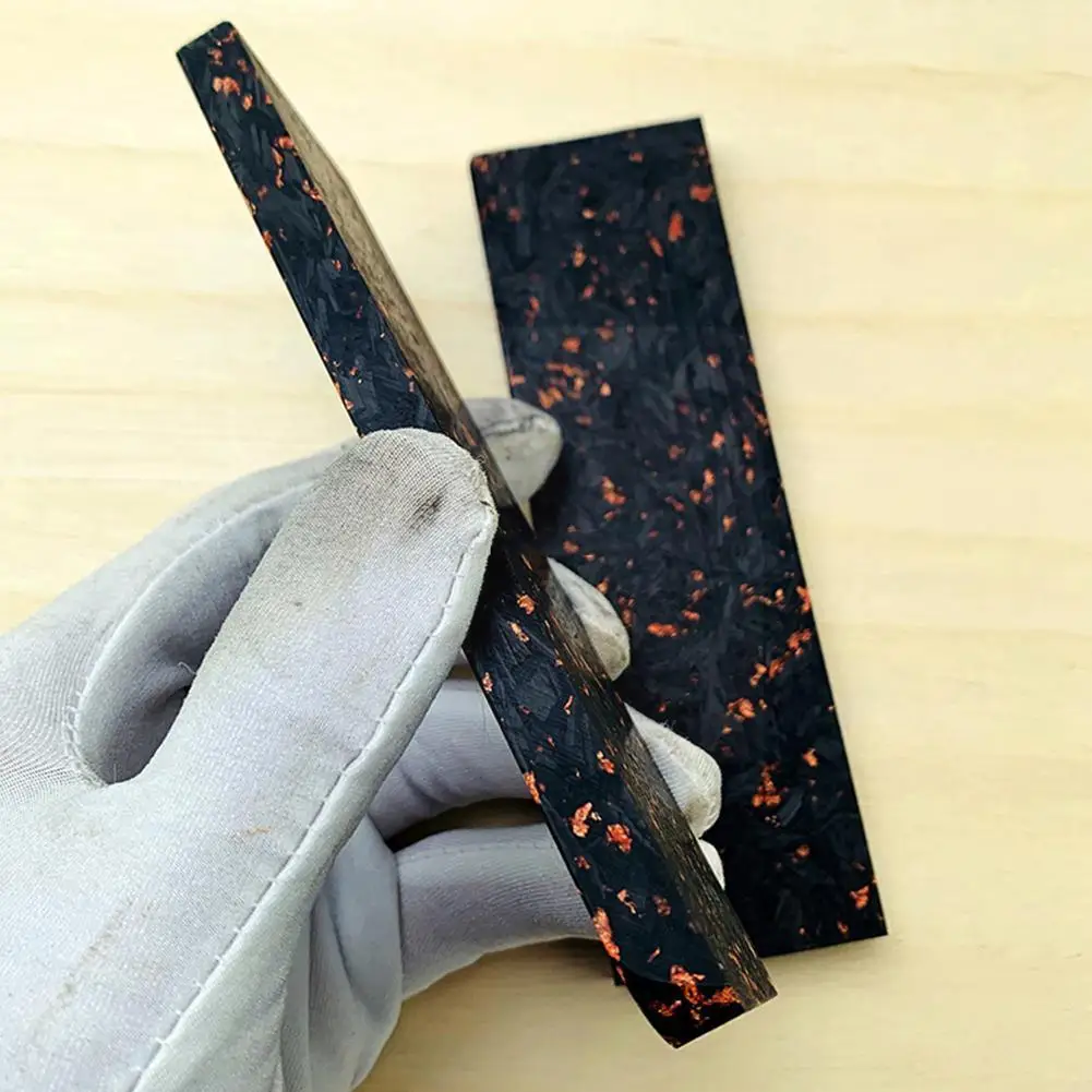 

1 шт. компрессионная пластина из медной фольги в виде порошка для «сделай сам», материал ручки ножа, углеродное волокно, черный мрамор с смол...