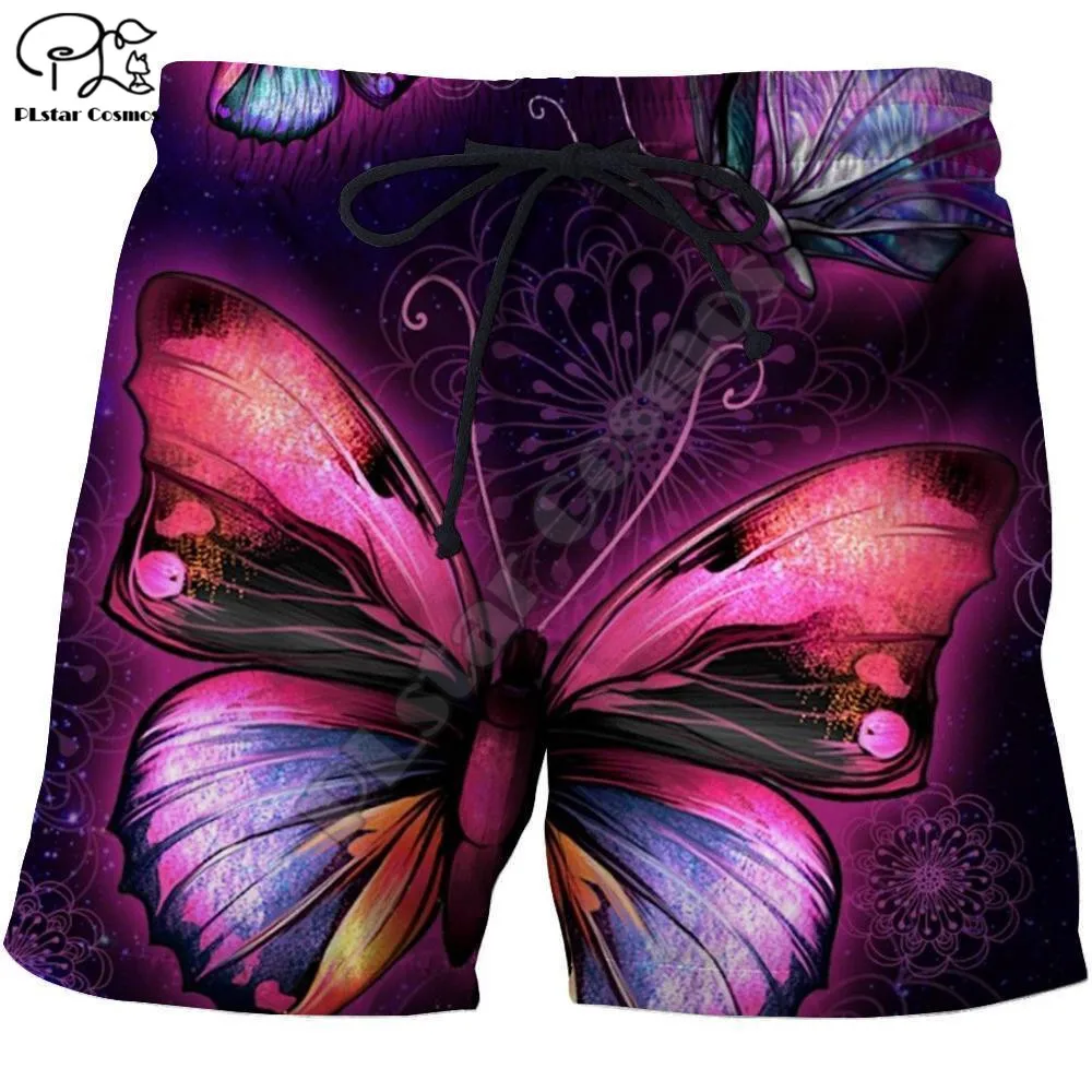 

PLstar Cosmos Beautiful Butterfly 3D Print 2021 Newest Fashion Summer Casual Men's Shorts Harajuku Loose Beach Drop Shipping F24