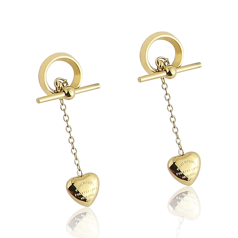 Новое круглое кольцо персикового цвета с кисточкой сердцем из титановой стали