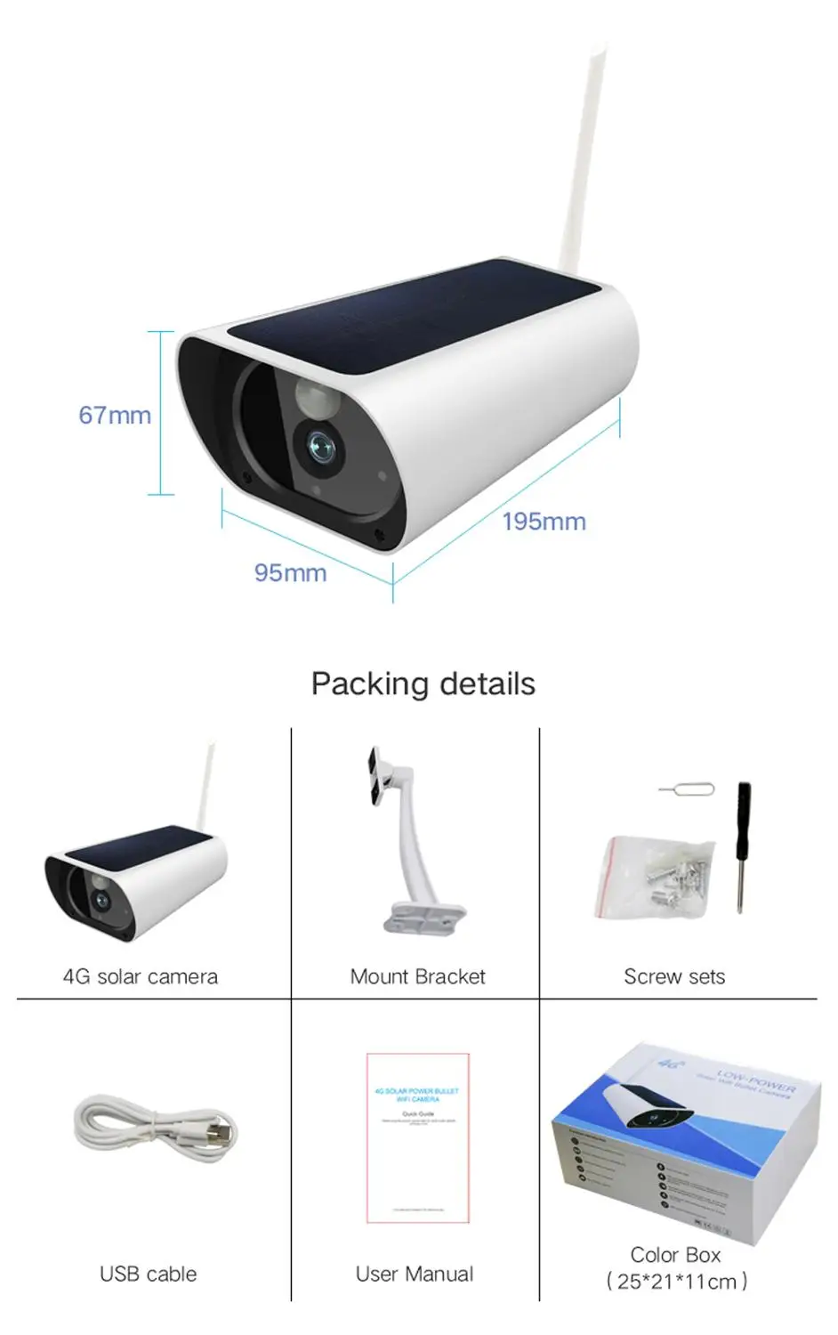 Водонепроницаемая IP камера видеонаблюдения с ночным видением и датчиком