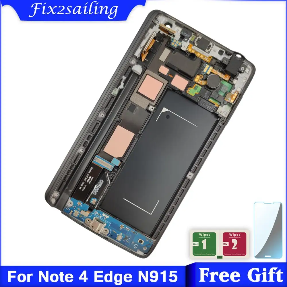 Super AMOLED ЖК дисплей для Samsung GALAXY Note 4 Edge N915 N9150 N915F сенсорный экран дигитайзер с
