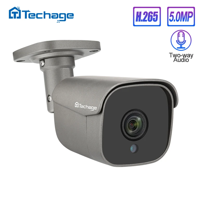 H.265 5MP Full HD 48 В POE IP камера человека обнаружения движения двухсторонняя аудио AI