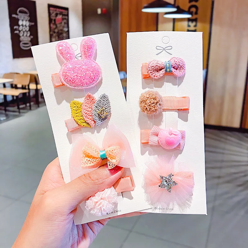 3/4 шт./компл. заколки для волос принцесс девочек блестящие кружевные с кроликом