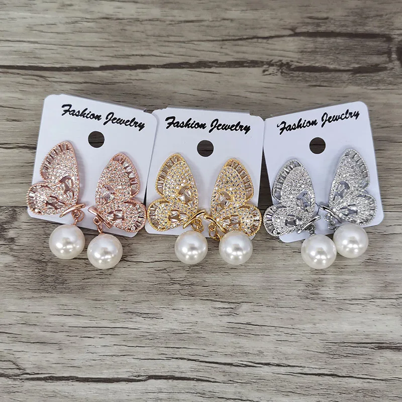 4 пары женские серьги-подвески с кристаллами | Украшения и аксессуары