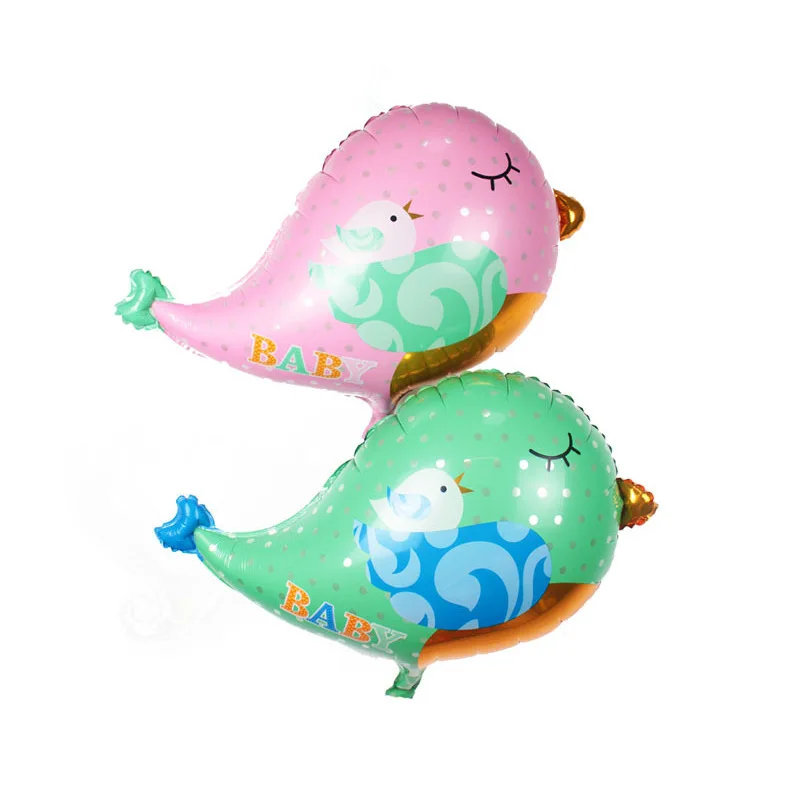 Мультяшные воздушные шары из фольги в виде птиц розовые зеленые для детского