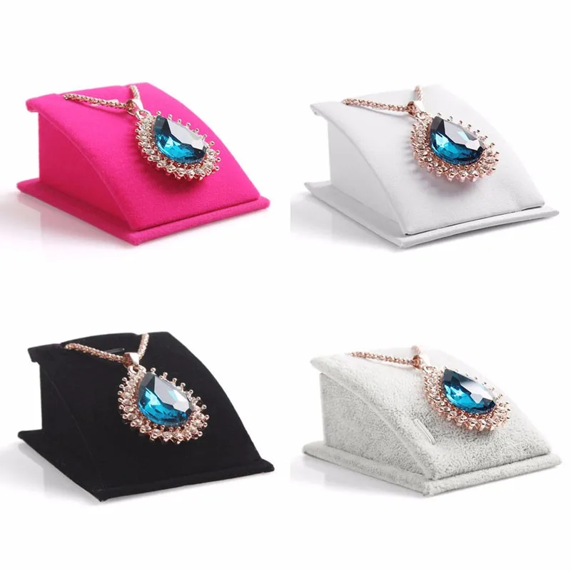 

Velvet Pendant Necklace Chain Show Organizer Rack Jewelry Display Stand Holder