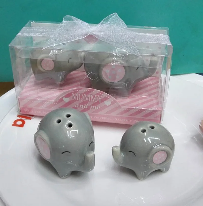 (8 компл./лот) Бесплатная доставка + милый слоненок керамические Солонка и перца