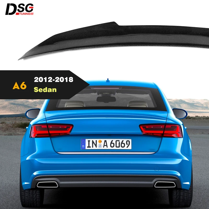 

Для Audi A6 C7 2012 - 2018 4-дверный седан Высокое качество натуральное углеродное волокно Материал заднего багажника автомобиля крыло губы загрузки...