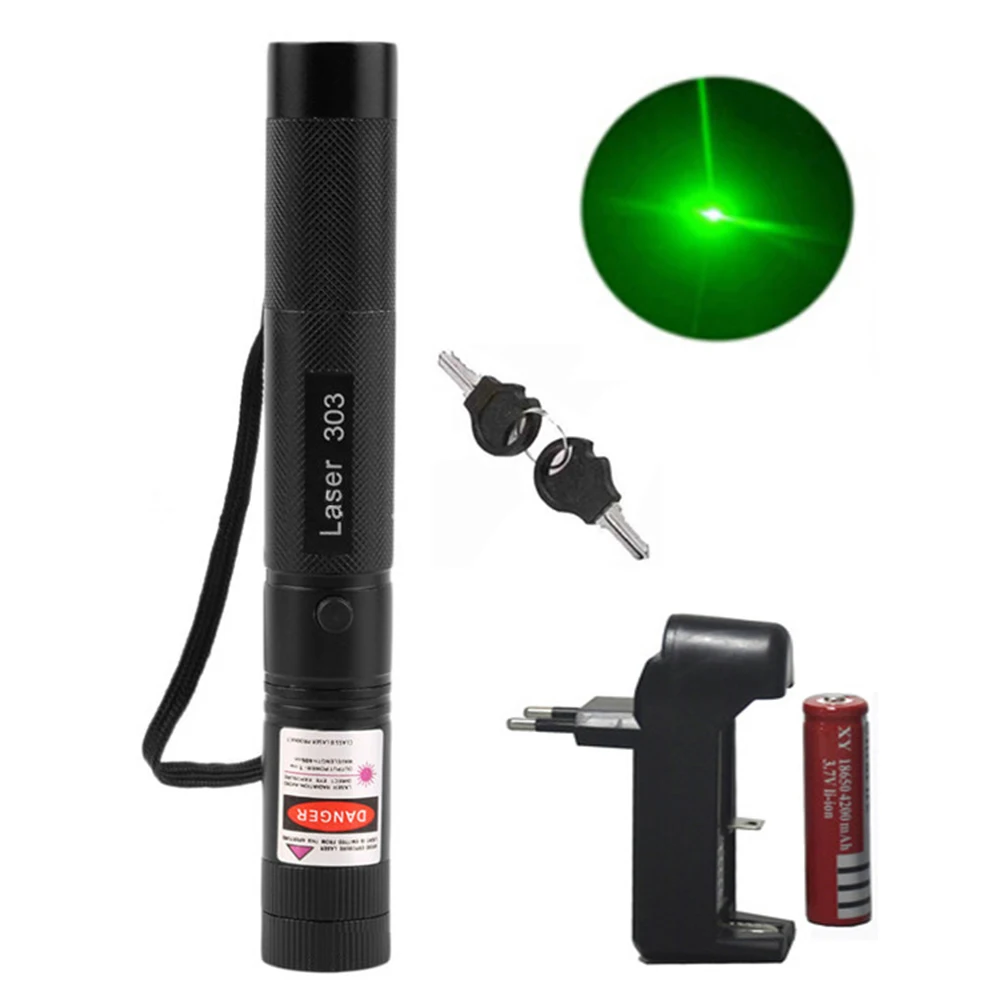 

Powerful Green Laser Pointer Long-Distance Radiation 8000m 5mw Laser 303 Sight Adjustable Focus Burning Laser Torch Pen